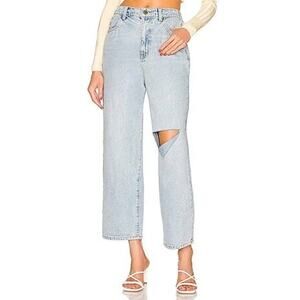 Show Me Your Mumu Denim Jeans Sz 30 Wide Leg Distressed Sedona Blue Elastic